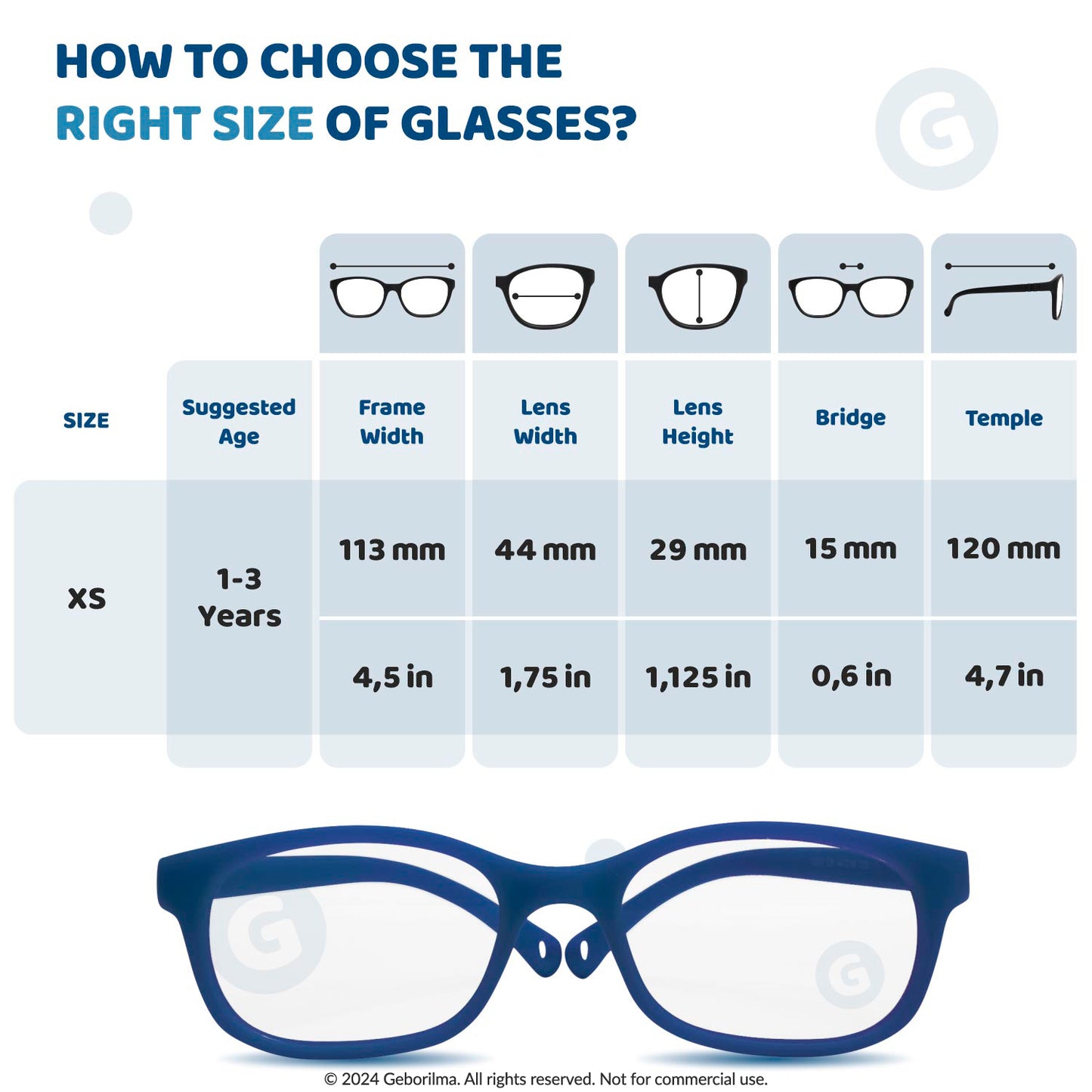 Kids Glasses Optical Frames 44-15-120 1203 Navy
