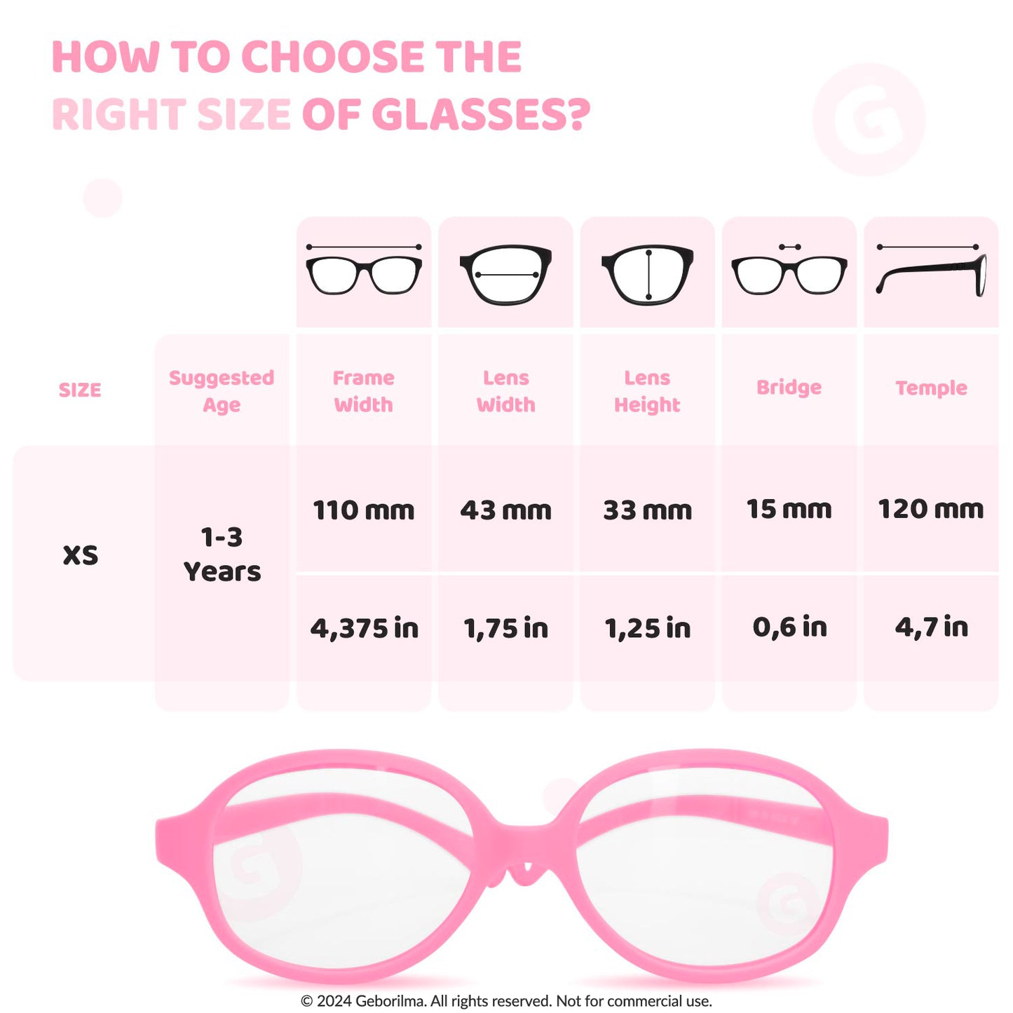 Kids Glasses Optical Frames 43-15-120 1201 Light Pink