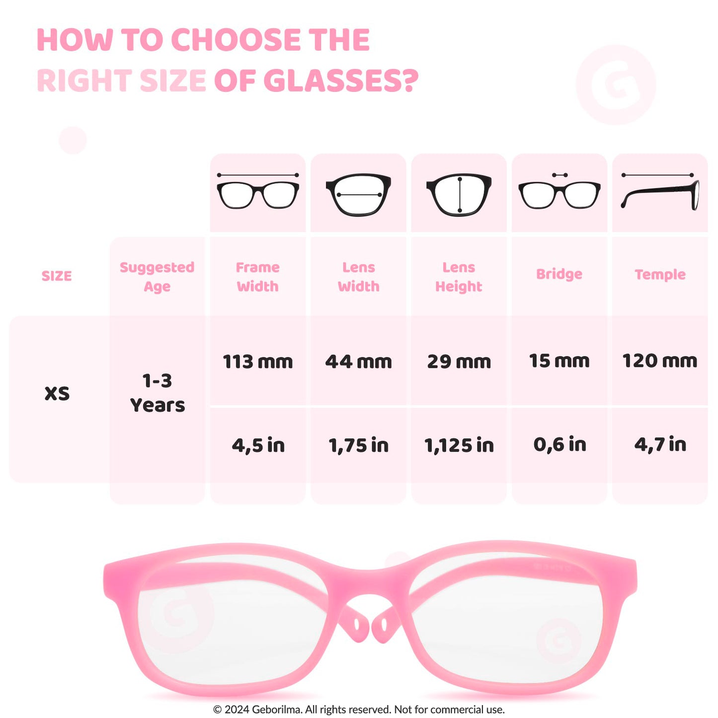 Kids Glasses Optical Frames 44-15-120 1203 Light Pink