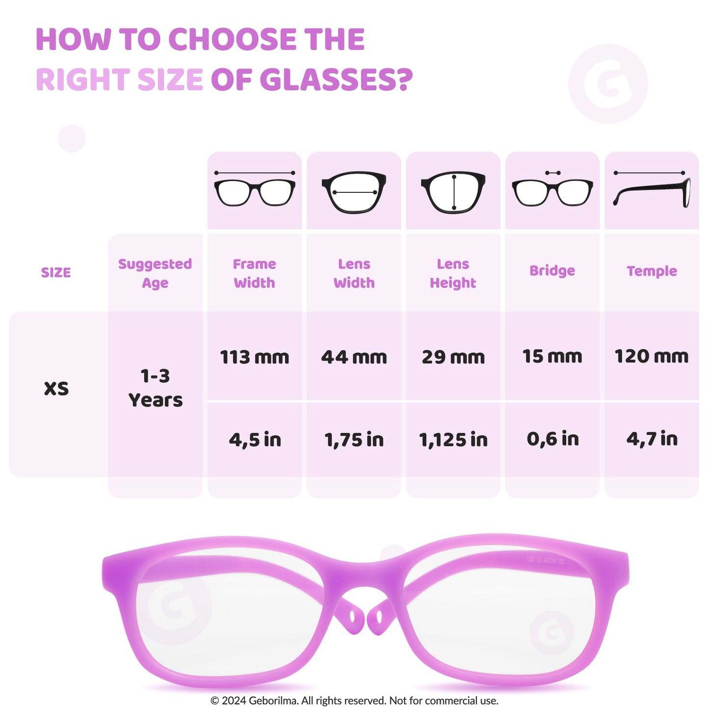 Kids Glasses Optical Frames 44-15-120 1203 Light Purple