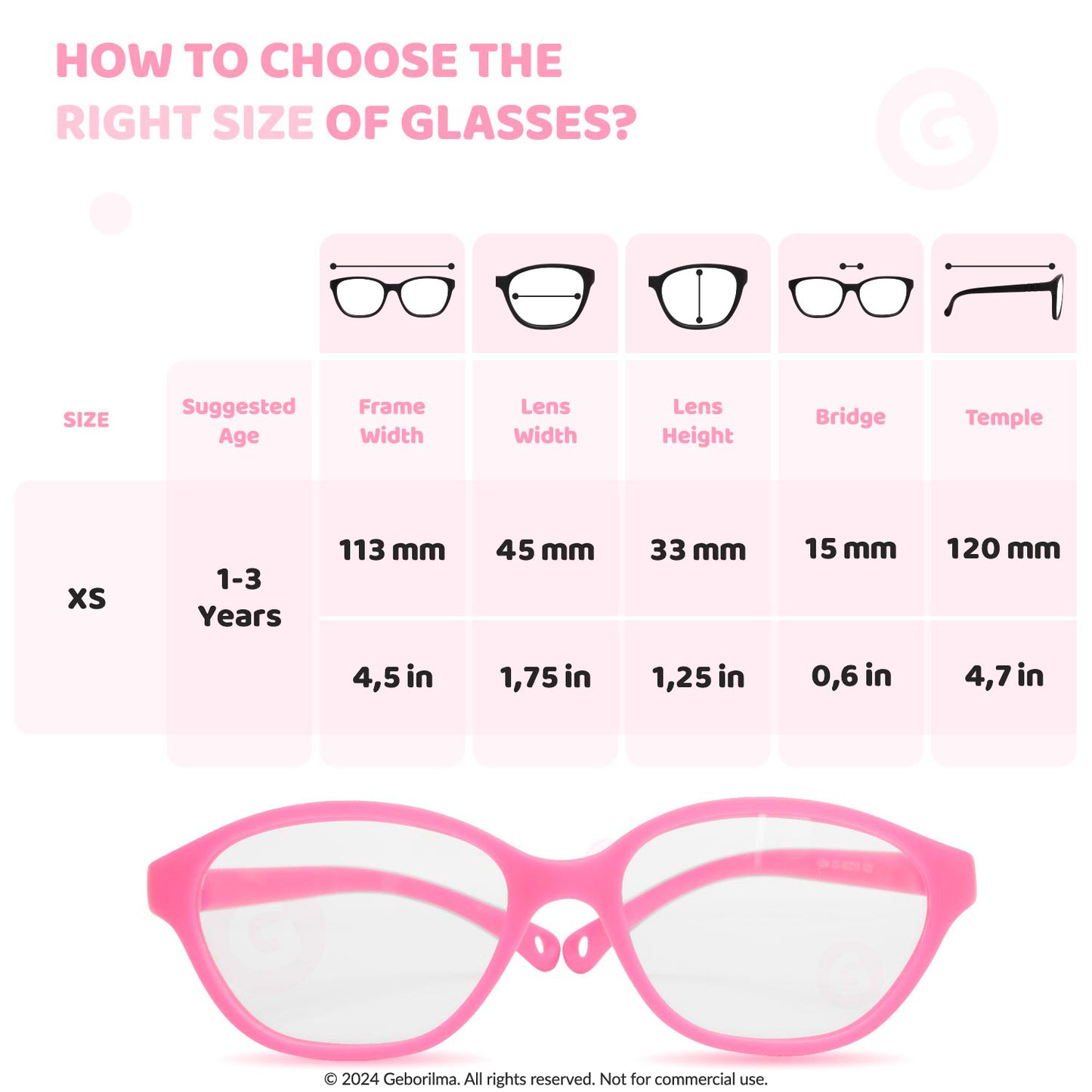 Kids Glasses Optical Frames 45-15-120 1204 Light Pink