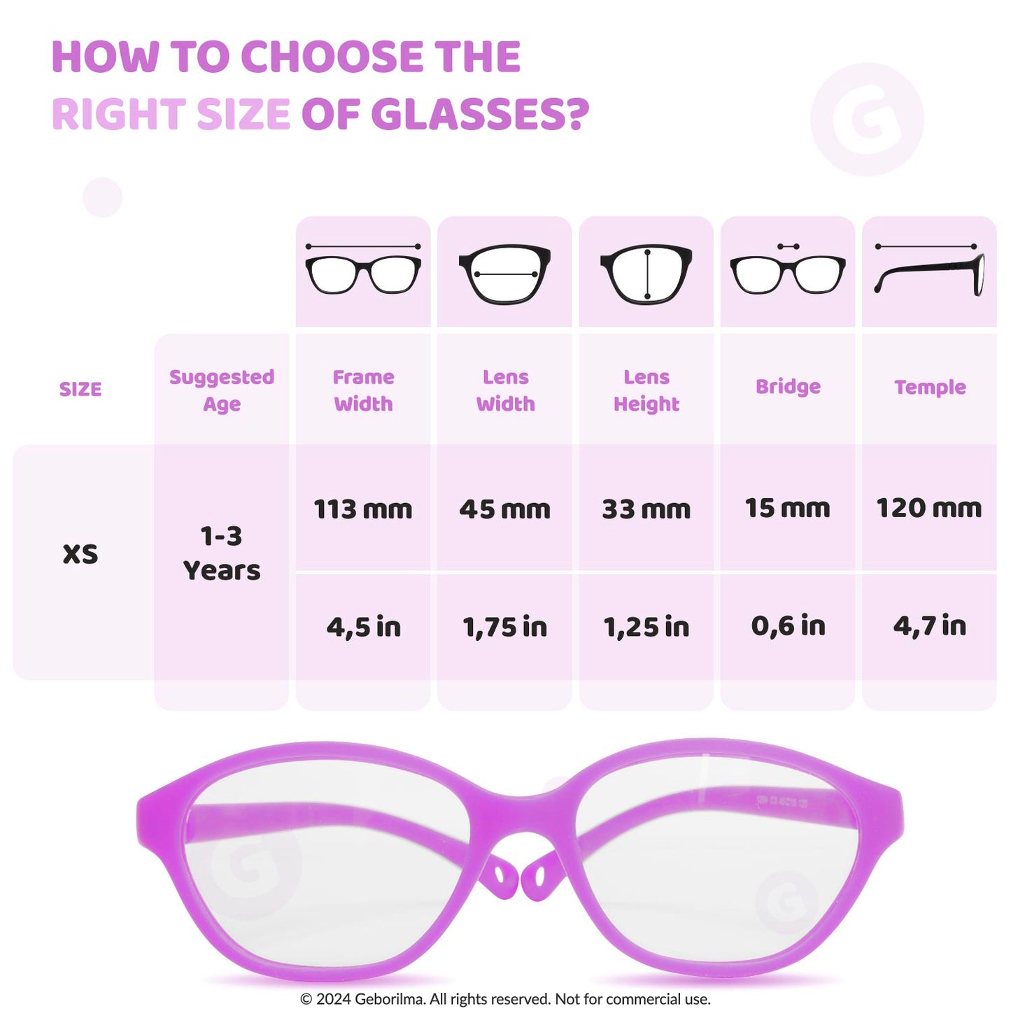 Kids Glasses Optical Frames 45-15-120 1204 Light Purple