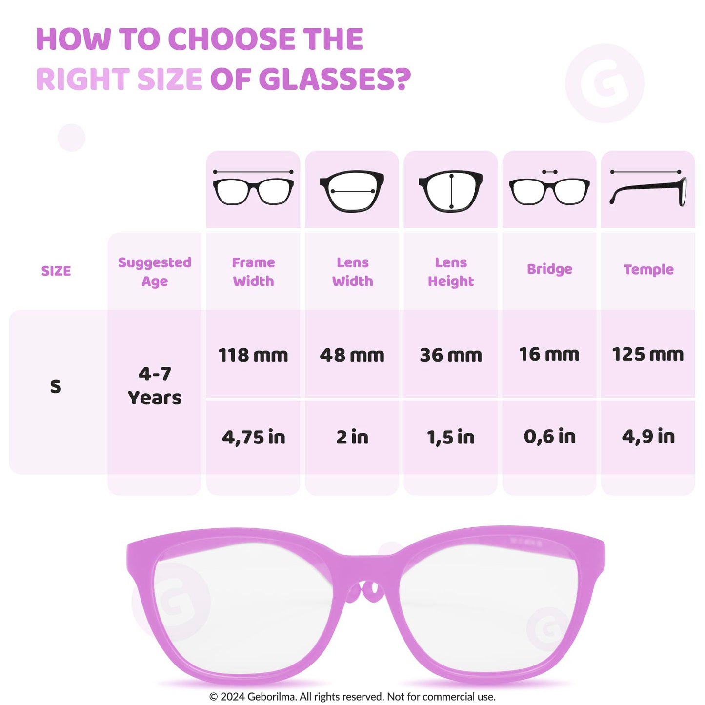 Kids Glasses Optical Frames 48-16-125 1254 Light Purple