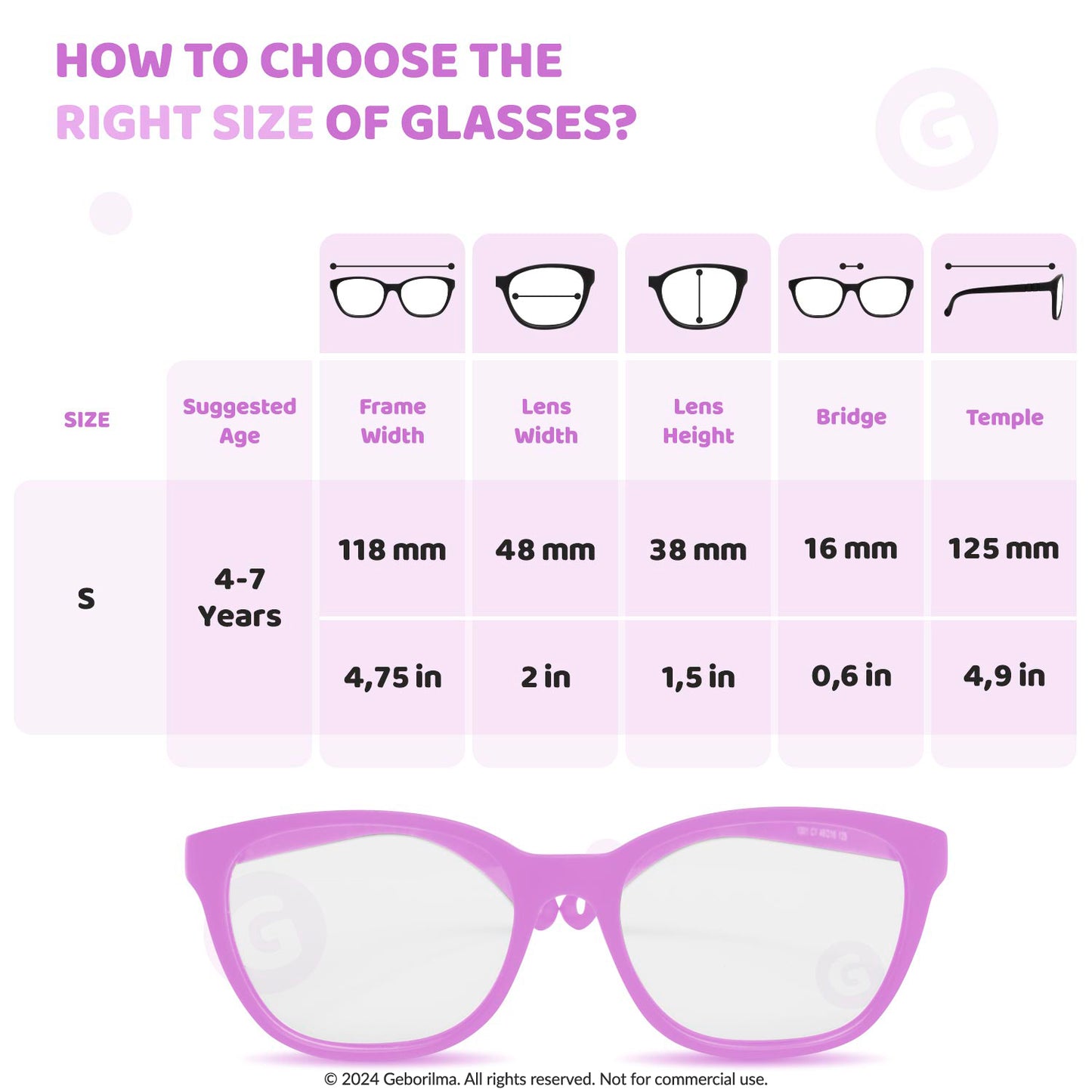 Kids Glasses Optical Frames 48-16-125 1301 Light Purple