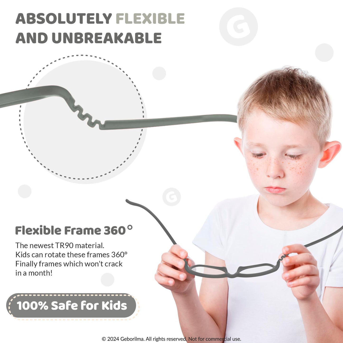 Kids Glasses Optical Frames 43-15-120 1201 Grey