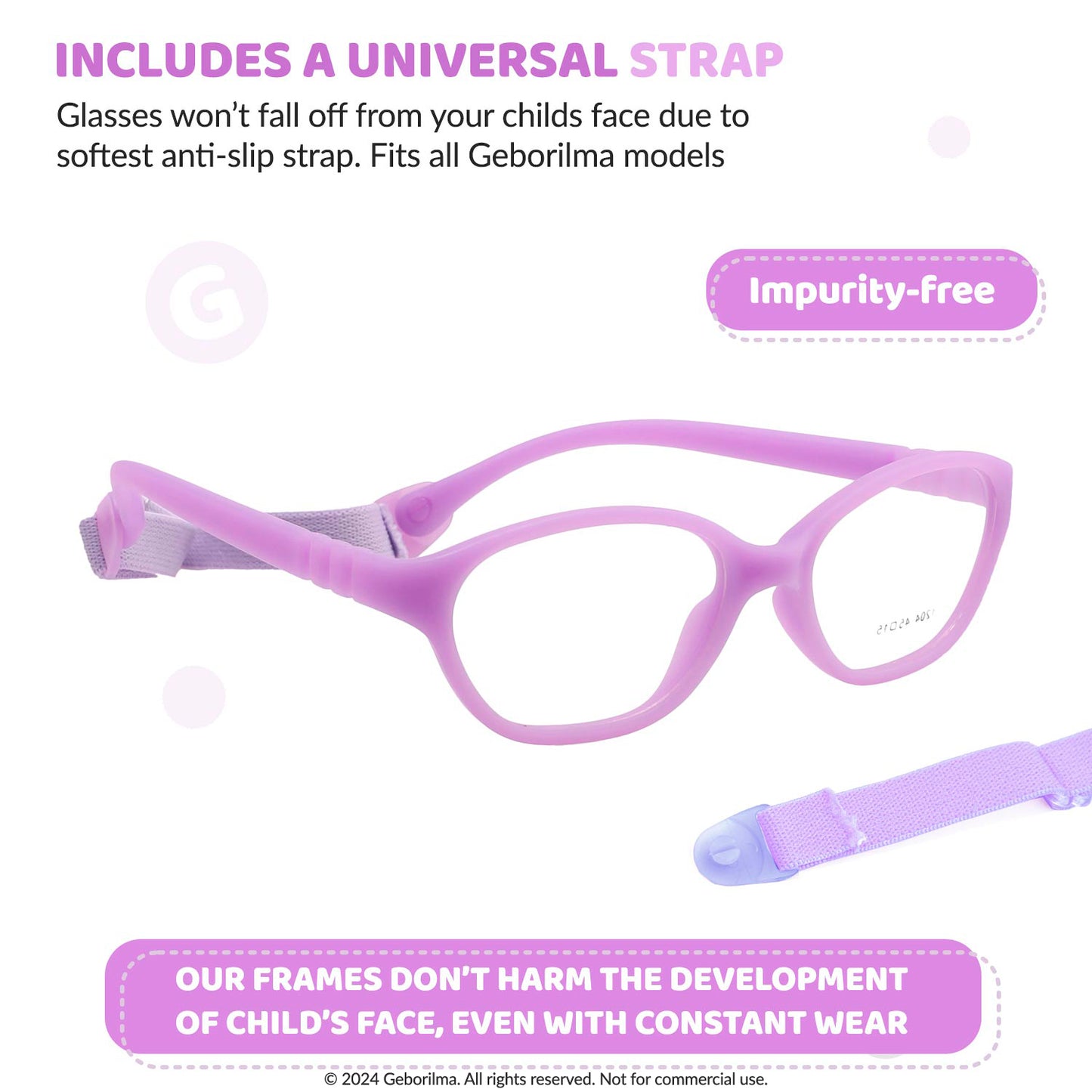 Kids Glasses Optical Frames 45-15-120 1204 Light Purple