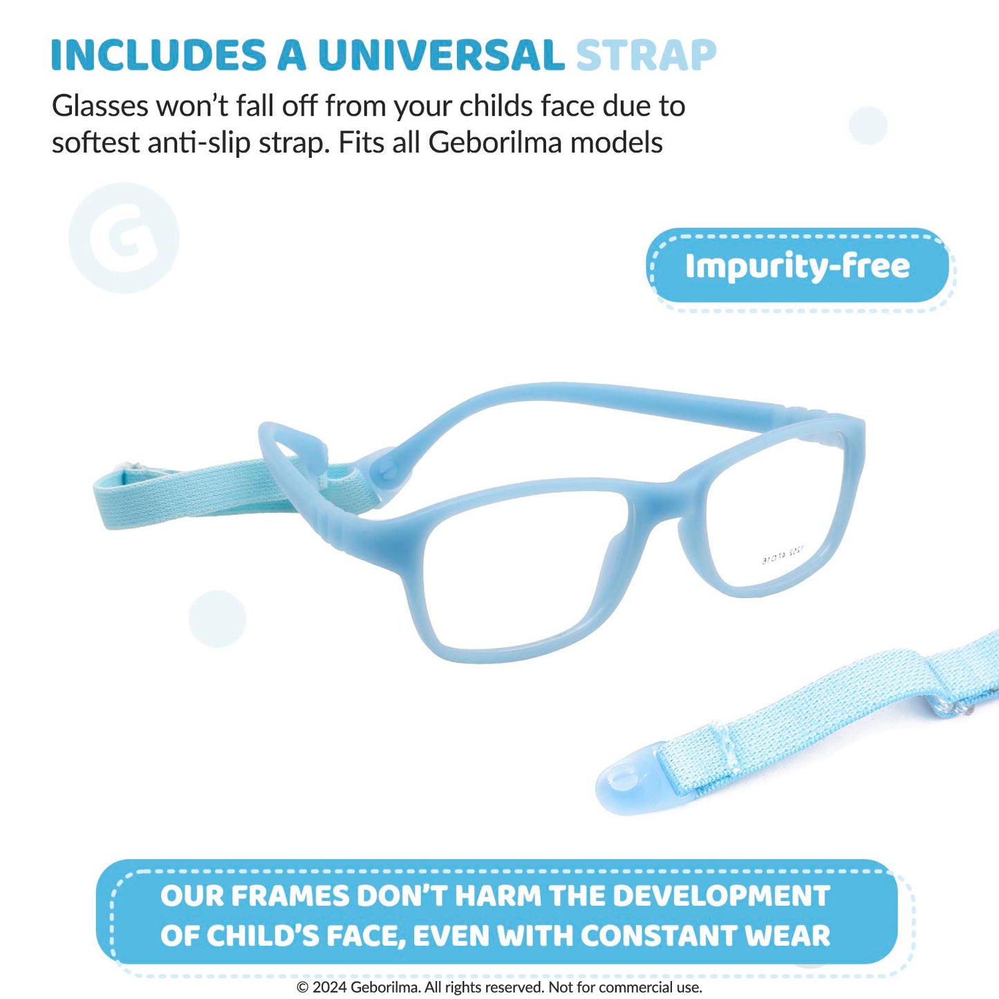 Kids Glasses Optical Frames 47-16-125 1252 Sky Blue