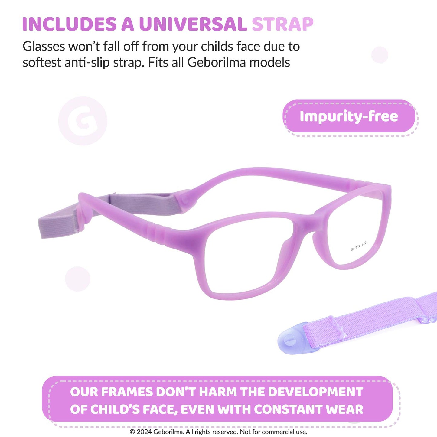 Kids Glasses Optical Frames 47-16-125 1252 Light Purple