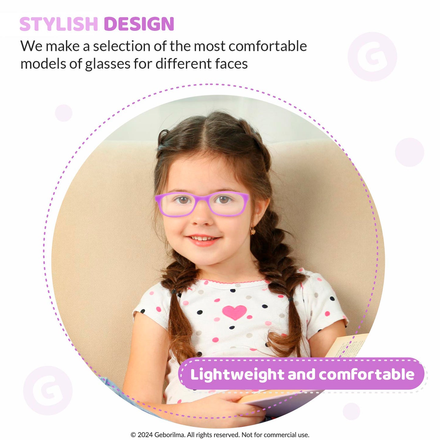 Kids Glasses Optical Frames 44-15-120 1203 Light Purple