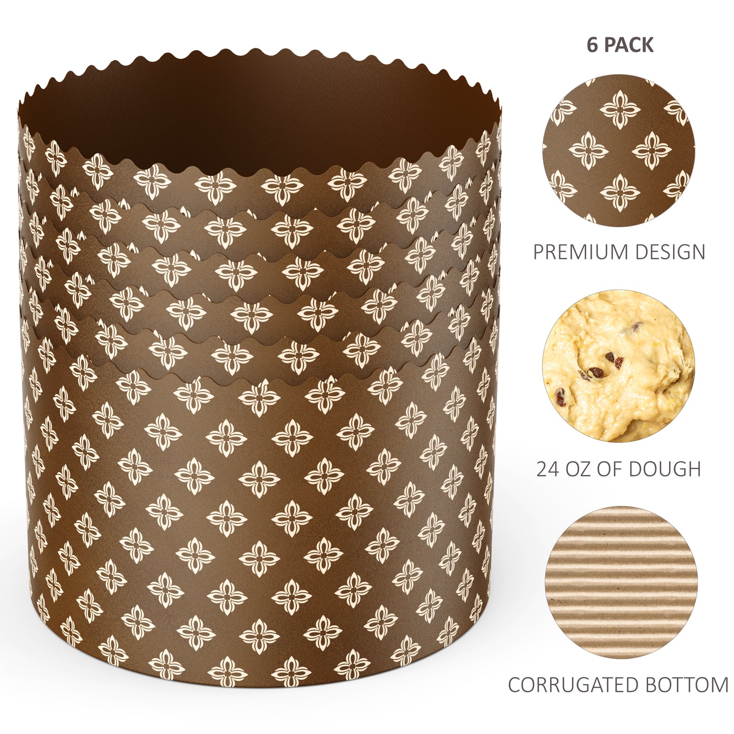Panettone Paper Mold Large 6 PACK